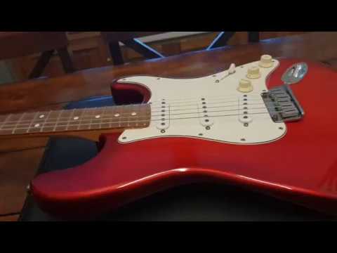 1995 FENDER AMERICAN STANDARD STRATOCASTER CRIMSON BURST TRANS RED
