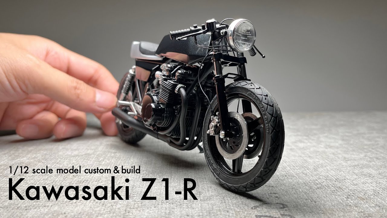 Building Aoshima 1/12 Kawasaki Z1-R Scale Model Custom - YouTube