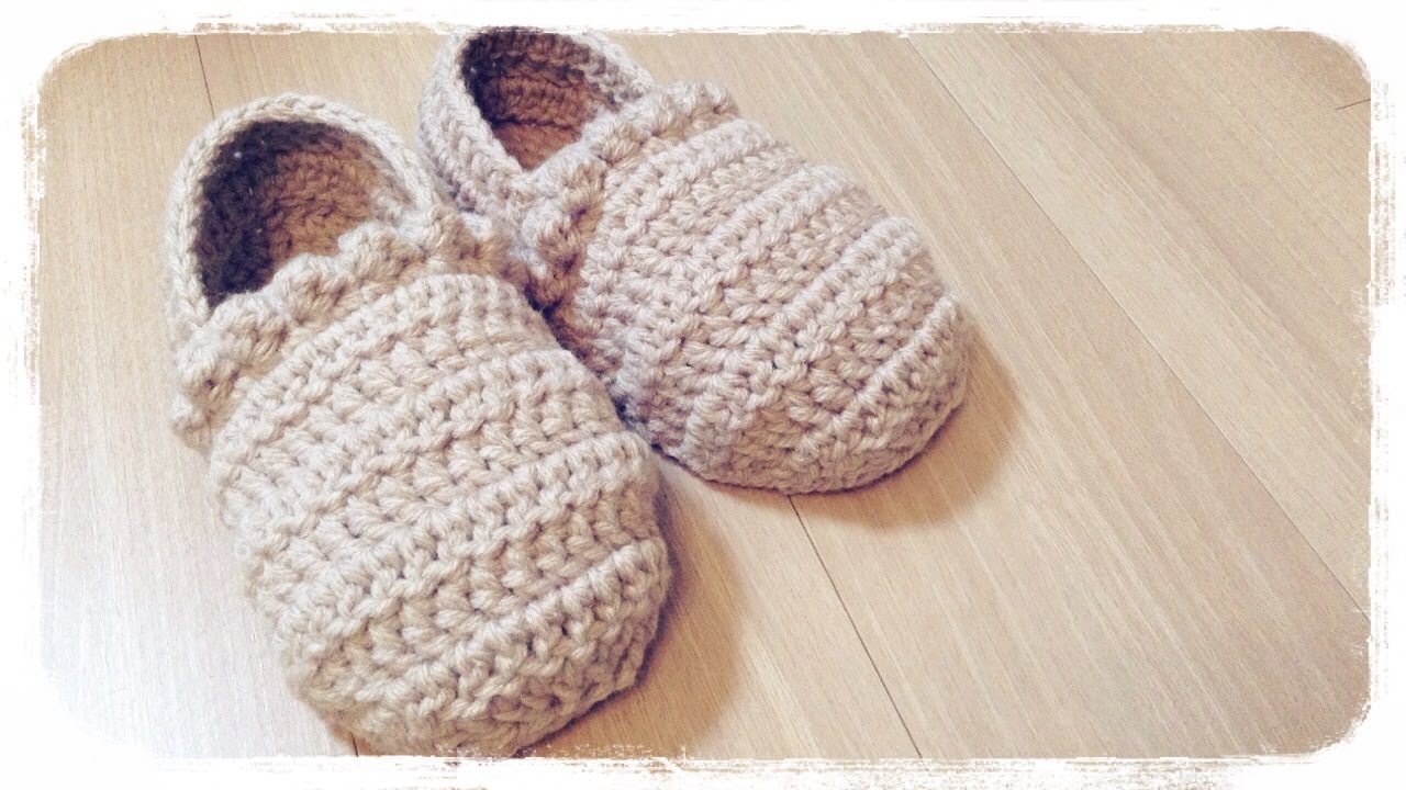 かぎ針編み】 How to crochet a slippers (1/3) ルームシューズの編み
