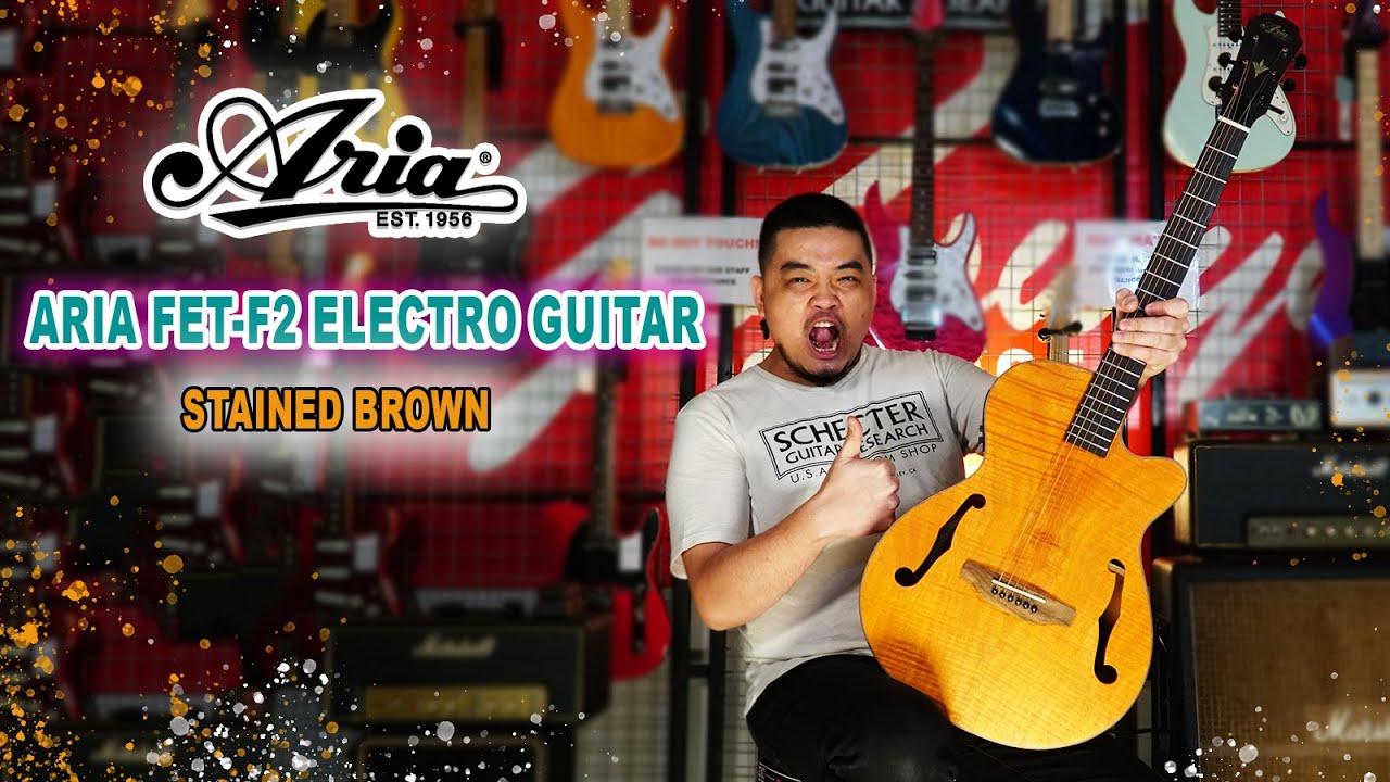 ARIA FET F2 ELECTRO ACOUSTIC GUITAR STAINED BROWN!! #ariaproii