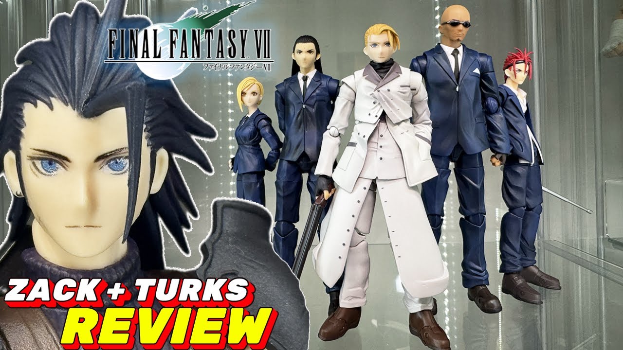 FINAL FANTASY VII BRING ARTS ZACK + TURKS FIGURE REVIEW! FF7