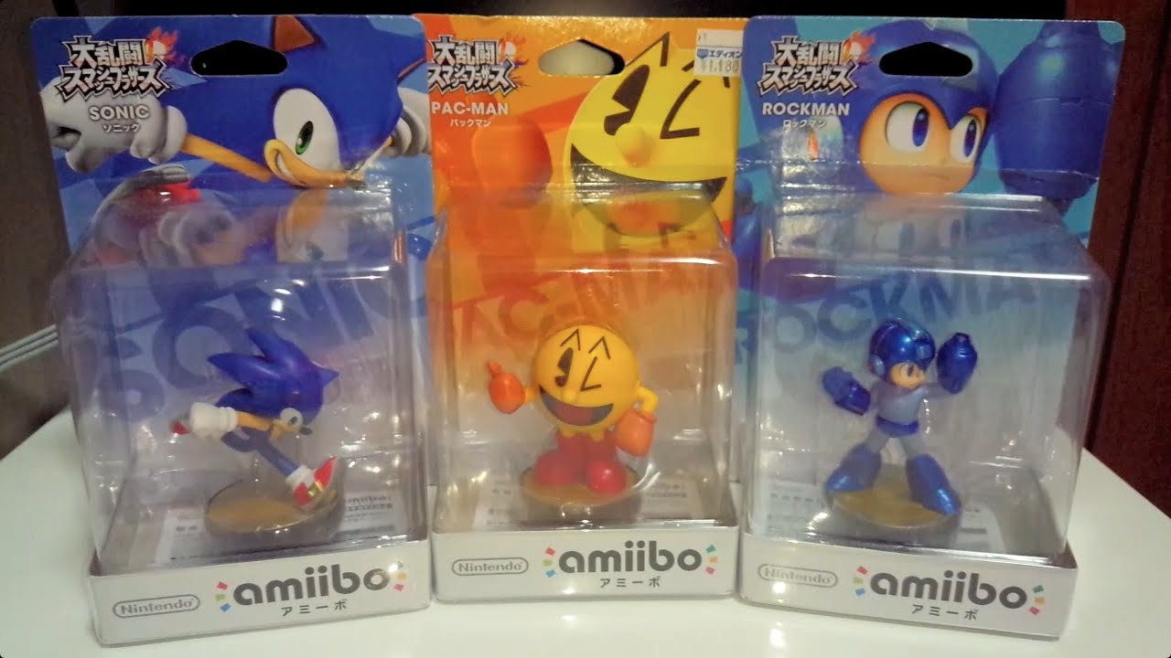 他社キャラ！amiibo ソニックとパックマンとロックマン（Mega Man）を