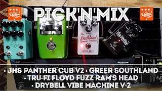 Tru-Fi Floyd Fuzz guitar pedal in multiple versions of the EH Bug