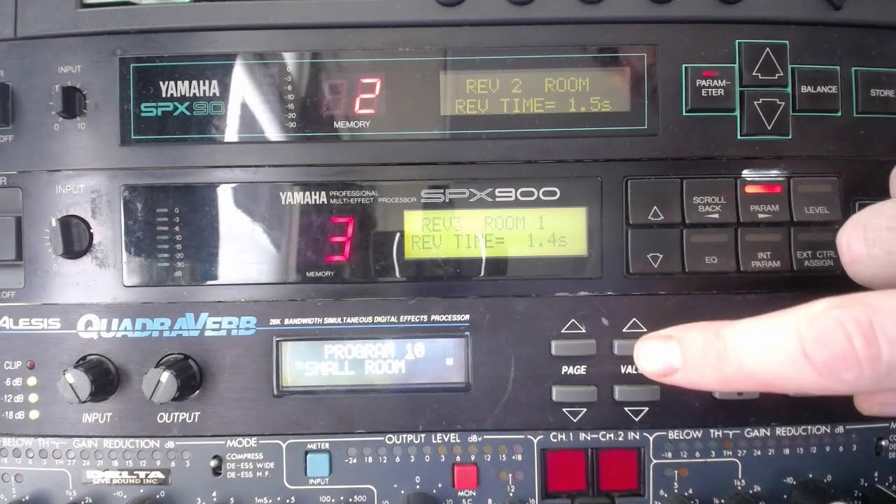 3 Rack Reverbs compared Yamaha SPX90 / Yamaha SPX 900 / Alesis