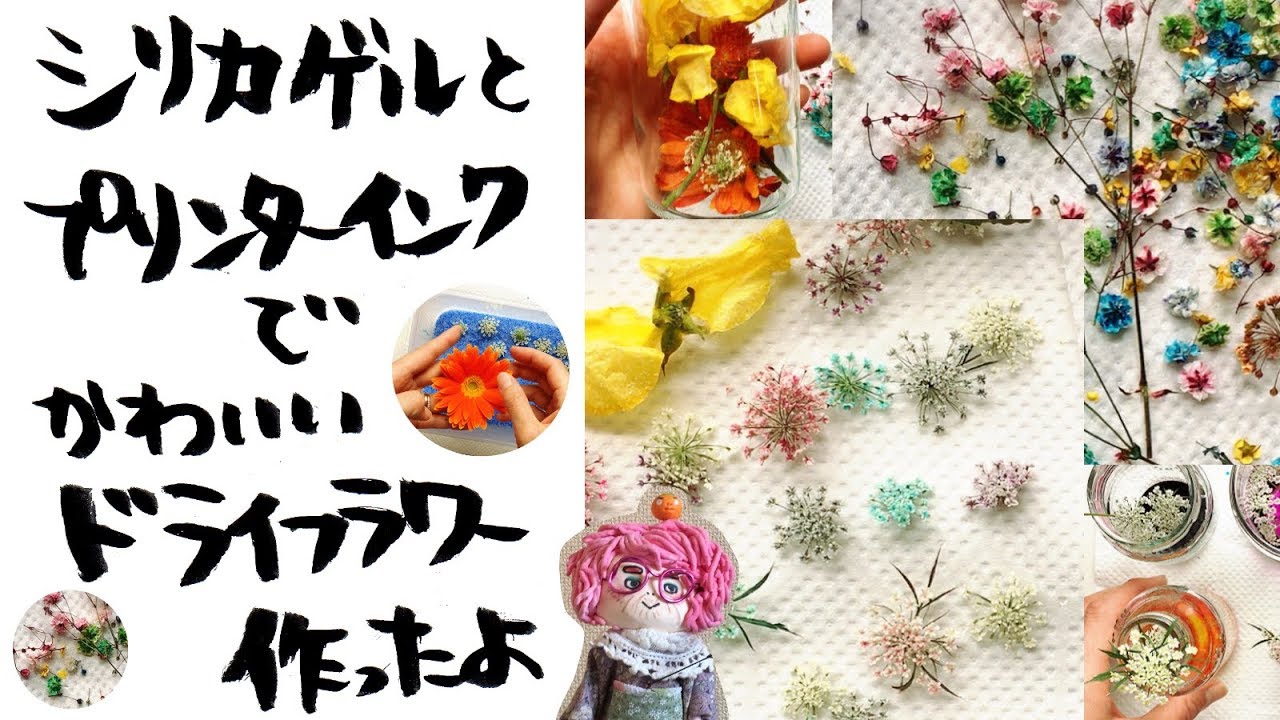 手作りアクセサリー】シリカゲルと100均インクでドライフラワー作っ