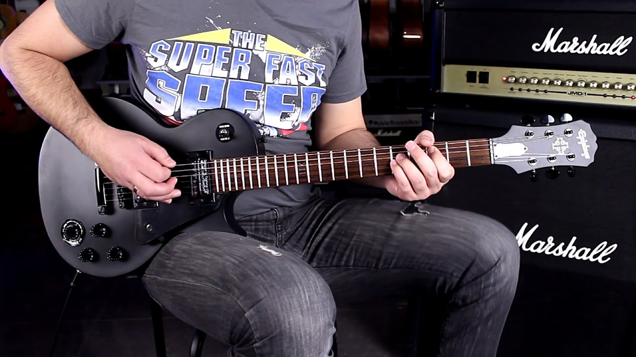 EPIPHONE GOTHIC LP STUDIO BK SBHD - Demo Guitar - YouTube
