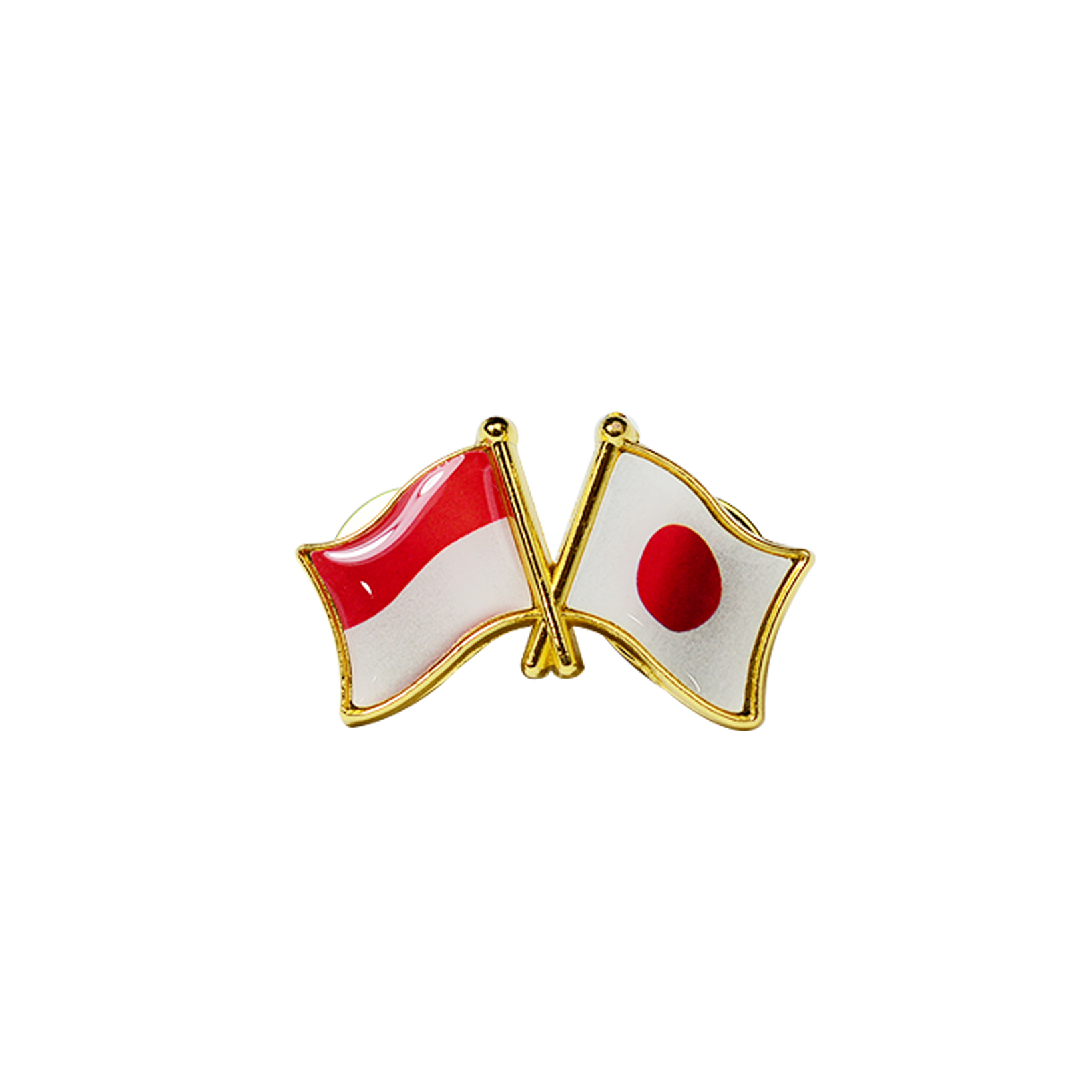 国旗ピンバッジ ダブル国旗 友好バッジ 日本とインドネシア - Tokin Inc