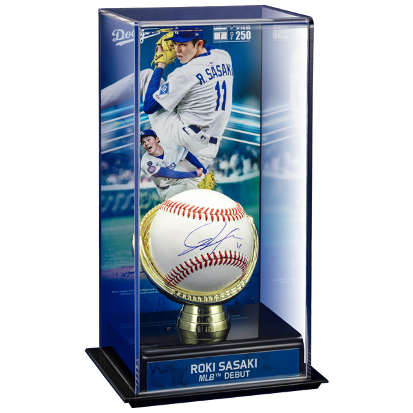佐々木朗希 2025 MLB™デビュー記念 直筆サインボール 特製展示ケース