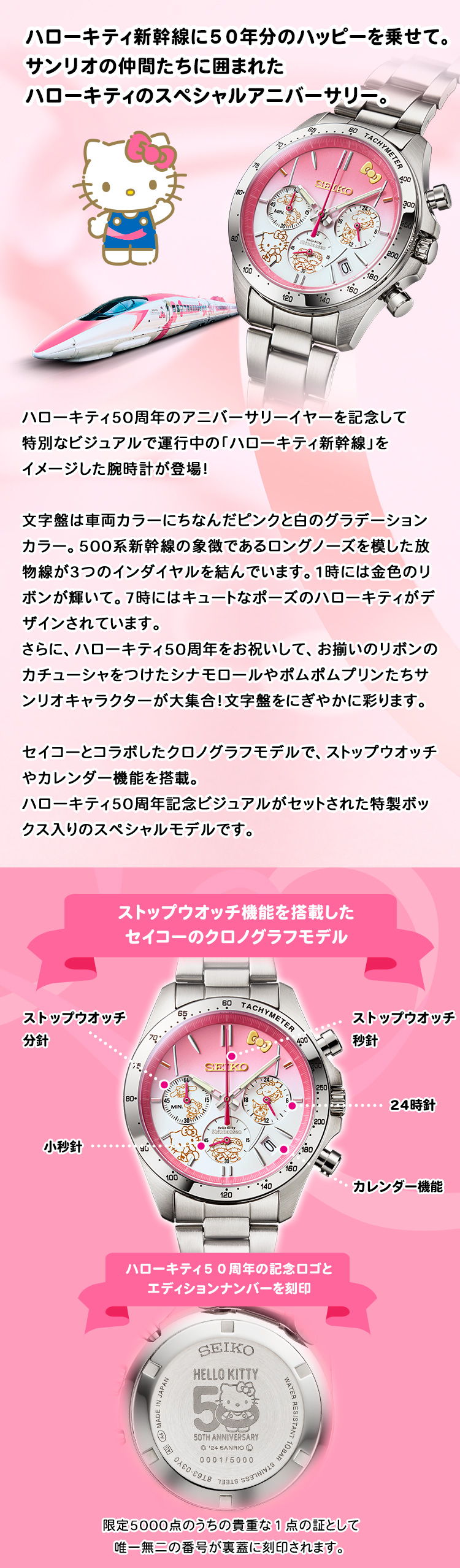 ハローキティ新幹線ウオッチ Hello Kitty 50th Anniversary Edition