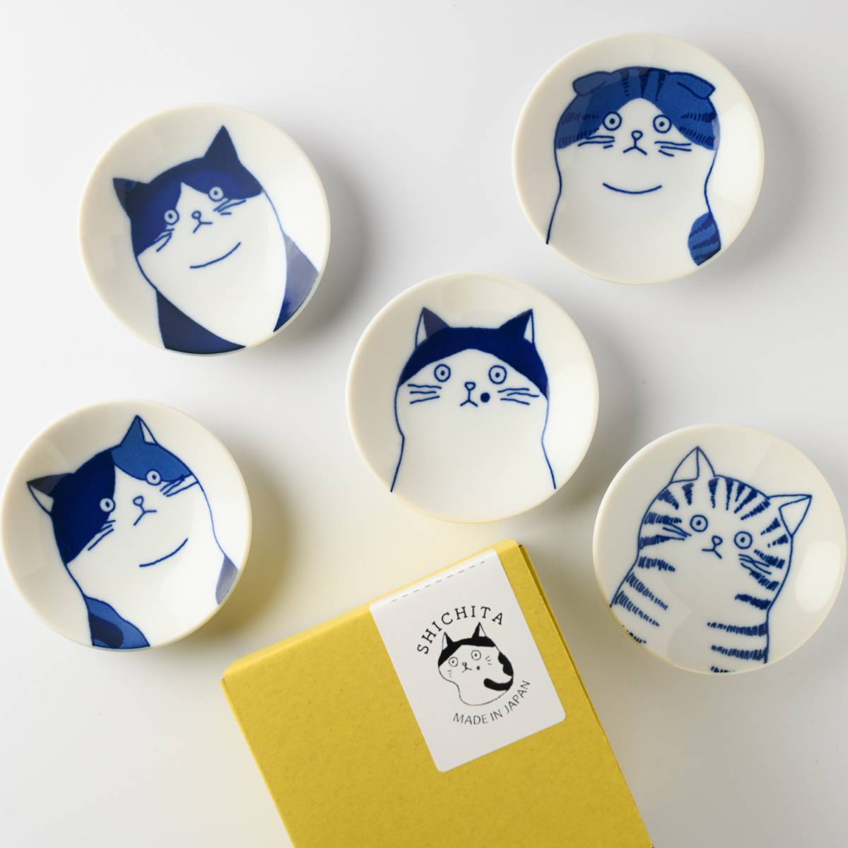 箱入りギフト】 猫 SHICHITA シチタ 豆皿 ギフトセット[美濃焼