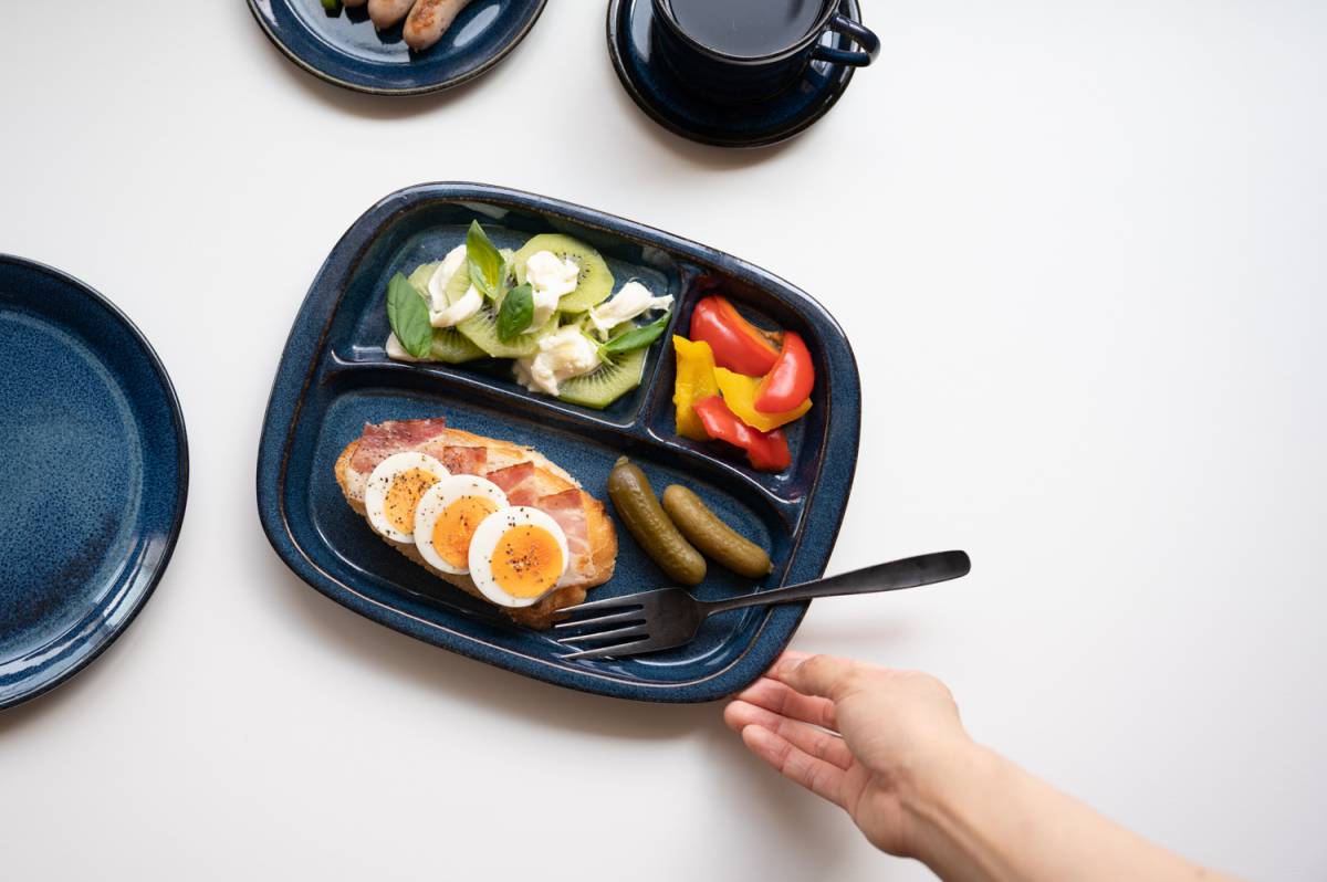 北欧ブルー 深ブルー ランチプレート[定番][H2063] - 業務用食器販売用