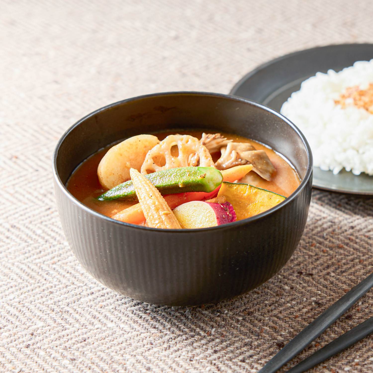 深山(miyama.) スープのカレー皿 スープボウル ブラック(ラッカ15.5cm