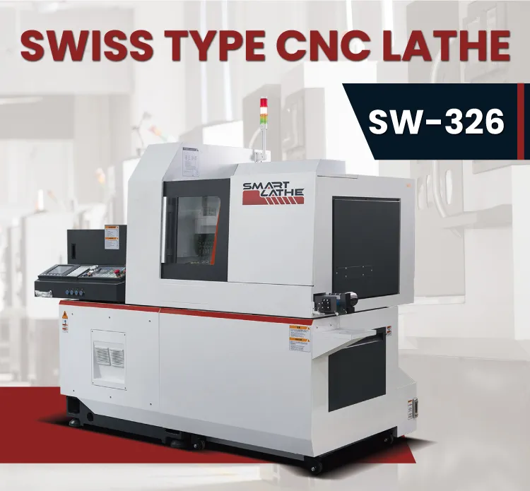 Sw-326 Dual Spindle Multi-Tool Affordable Swiss Type CNC Lathe for