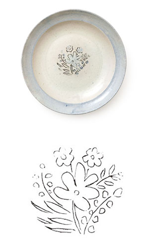 Scope 東屋　伊賀石本　花絵皿　野の束　七寸半　未使用品 伊賀石本 | 花絵皿 | 東屋