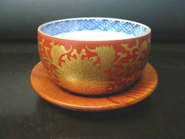 赤金襴手汲出碗 華峰 単品 - 京焼清水焼 松韻堂