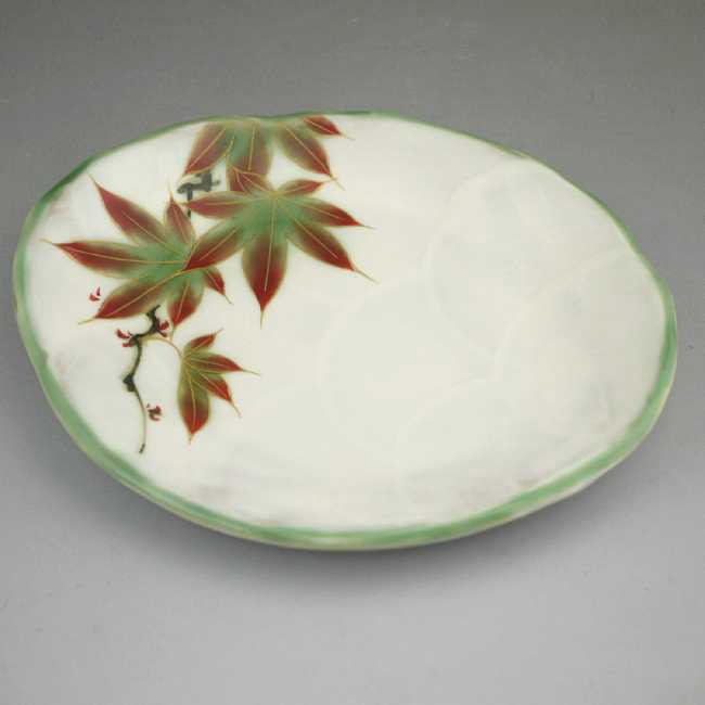 花変わり銘々皿 陶あん 紅葉単品 - 京焼清水焼 松韻堂