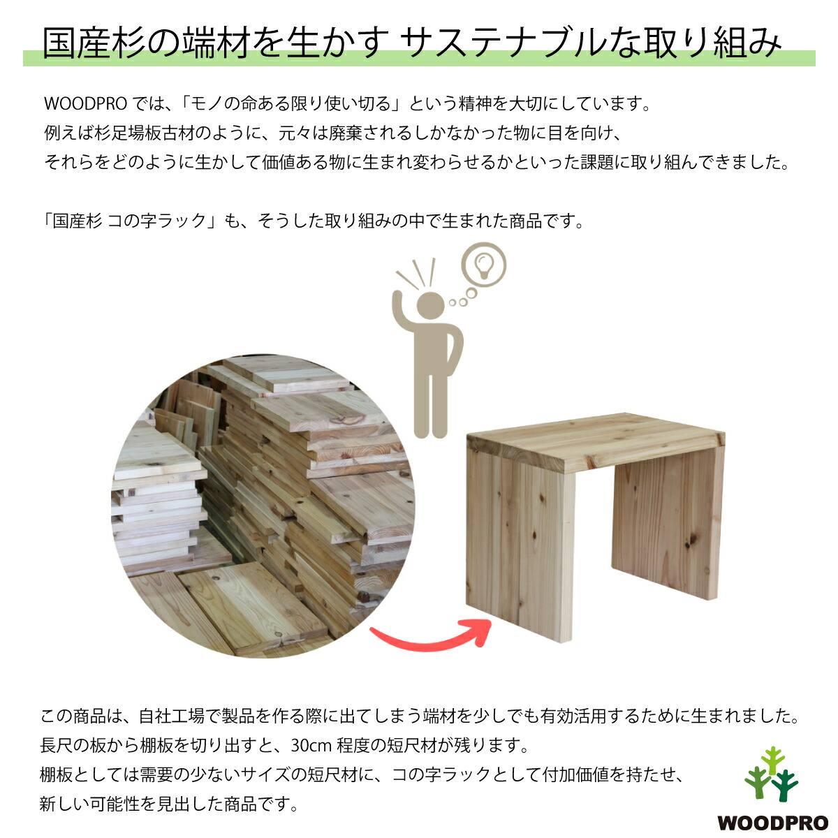 WOODPRO本店】国産杉 コの字ラック