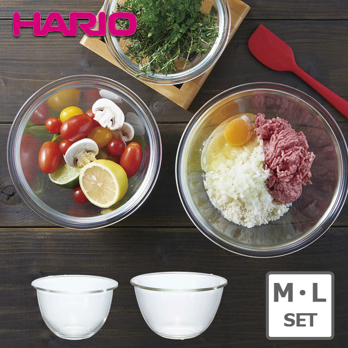 楽天市場】【2型set】ハリオ HARIO 耐熱ガラス製ボウル MXP-2606 HARIO