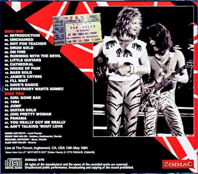 Van Halen ヴァン・ヘイレン/CA,USA 5.13.1984 Complete