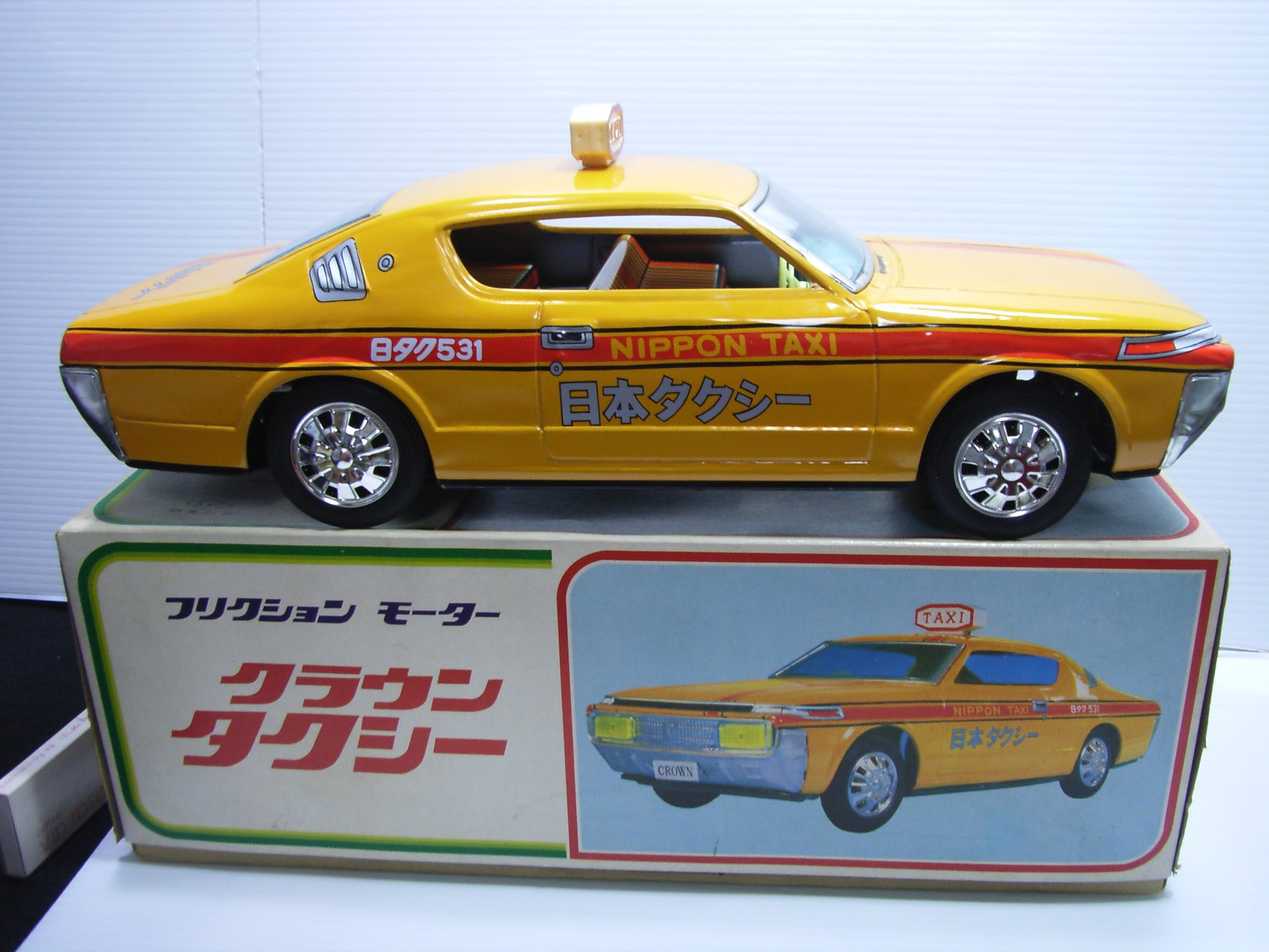美品☆アオシン クラウン タクシー ブリキ 大型 長さ35．0cm 当時
