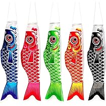 Amazon | 20cm 5個 鯉のぼり ミニ 鲤鱼旗迷你 こいのぼり 鲤鱼溪流
