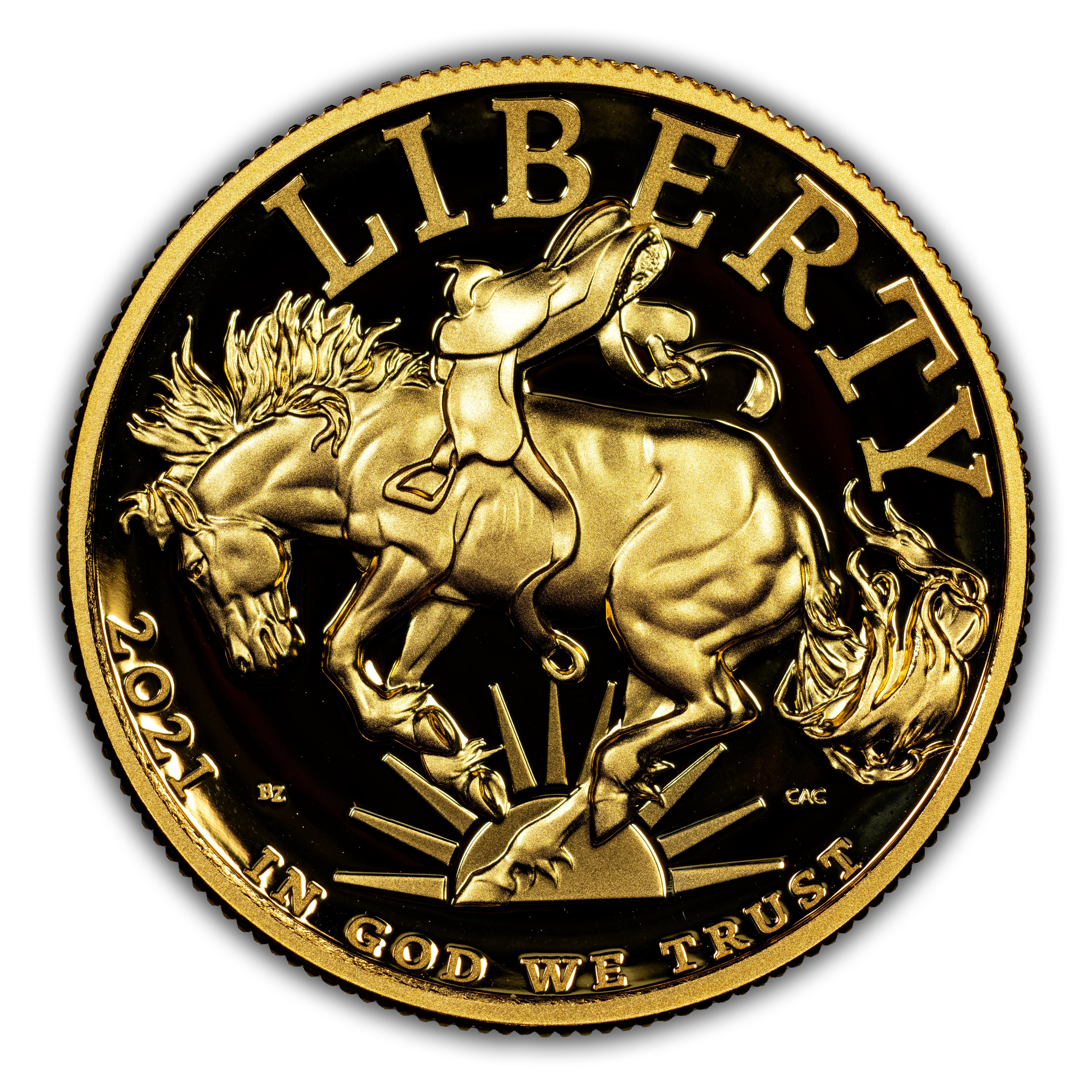 2021 W $100 Gold American Liberty Gold Mustang DCAM Proof (PR
