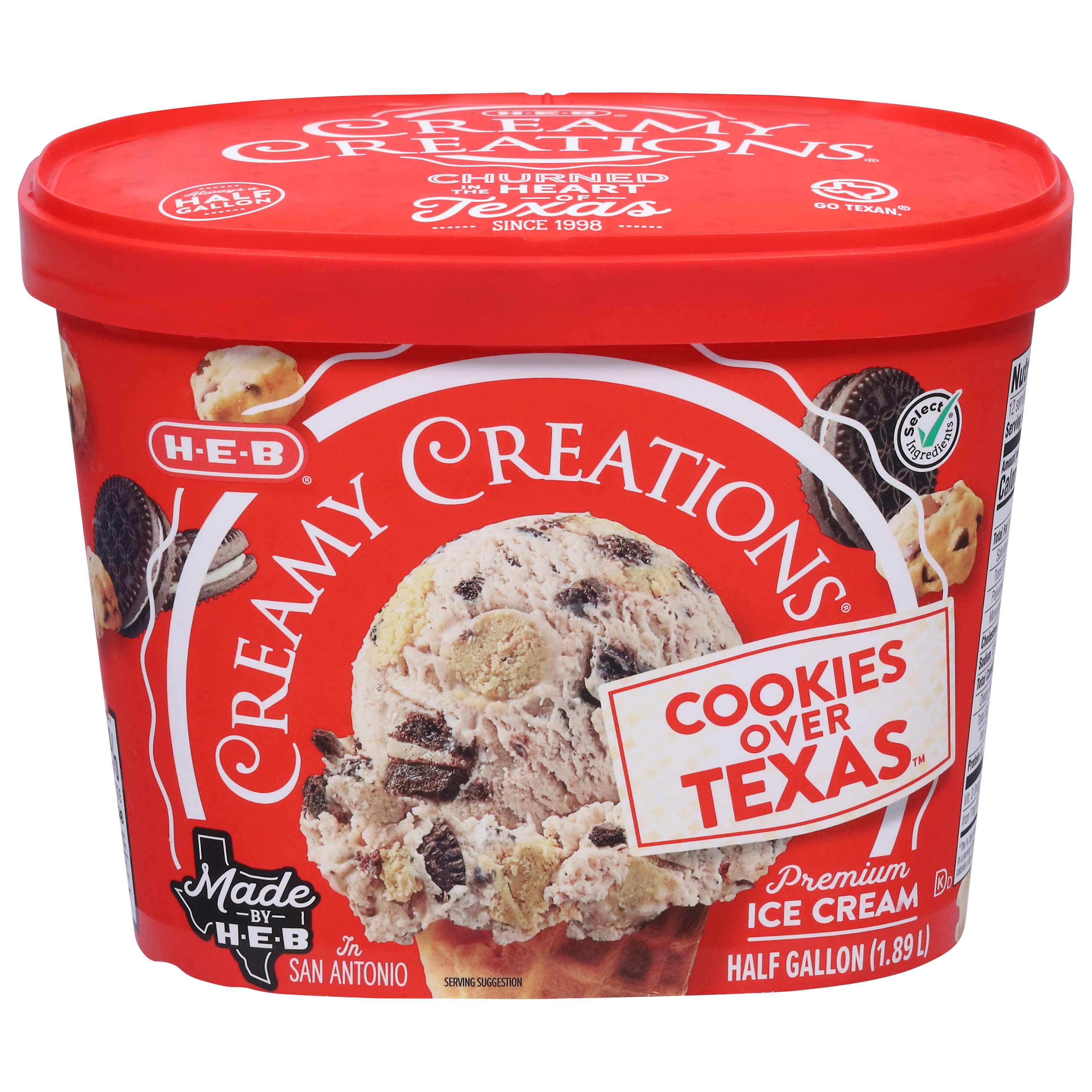 H-E-B Creamy Creations Cookies Over Texas Ice Cream, 1 pt | Joe
