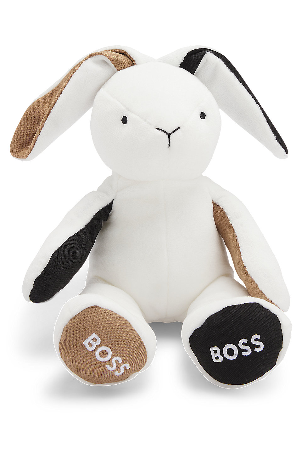BOSS - Branded faux-fur cuddly bunny for babies - White