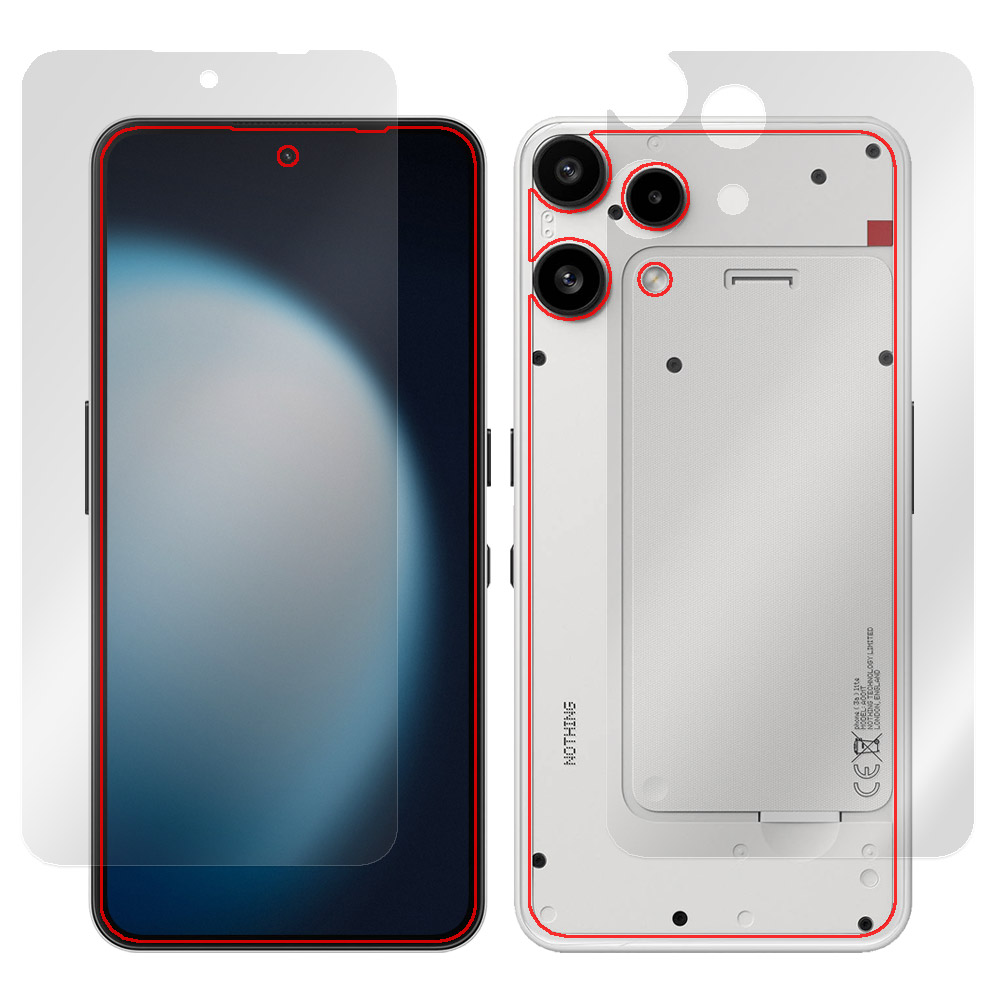 Nothing Phone (3a) Lite 用 保護フィルム | 表面・背面セット, 高光沢