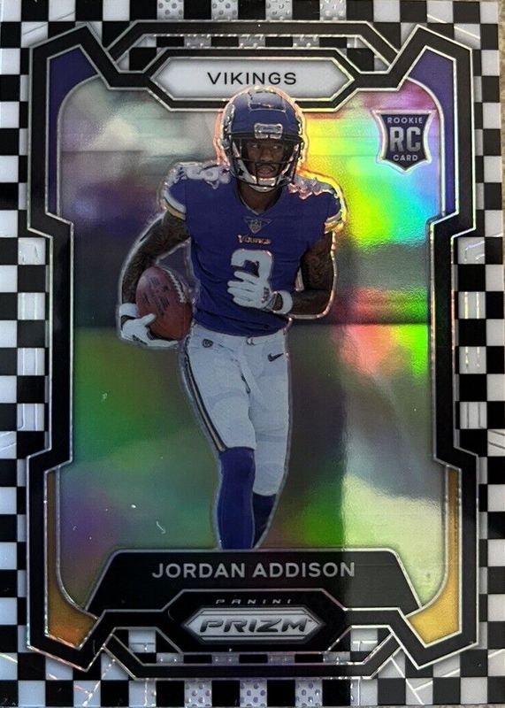 Jordan Addison 2023 Prizm #368 Black & White Checker /(SSP) Price