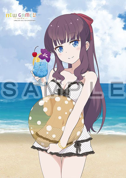 情報】カーテン魂《New Game！！》「青葉、日富美、初、結音泳裝」掛軸