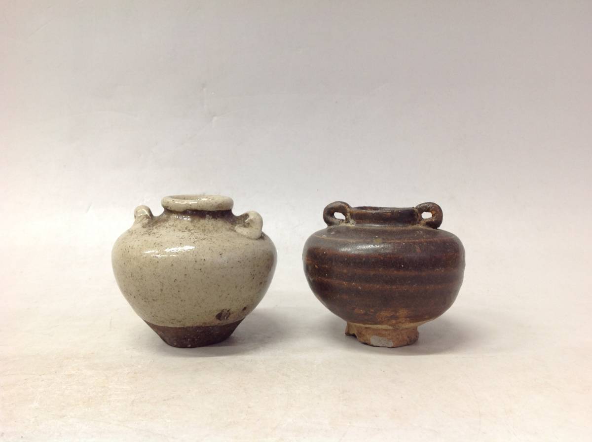 タイ・骨董】宋胡録（スンコロク）鉄絵 小壺（1301年~1600年） タイ