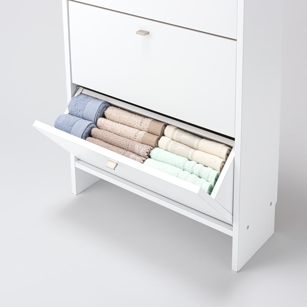 薄型奥行20cmサニタリー収納庫 フラップ＆扉タイプ 幅75cm 通販 - ディノス