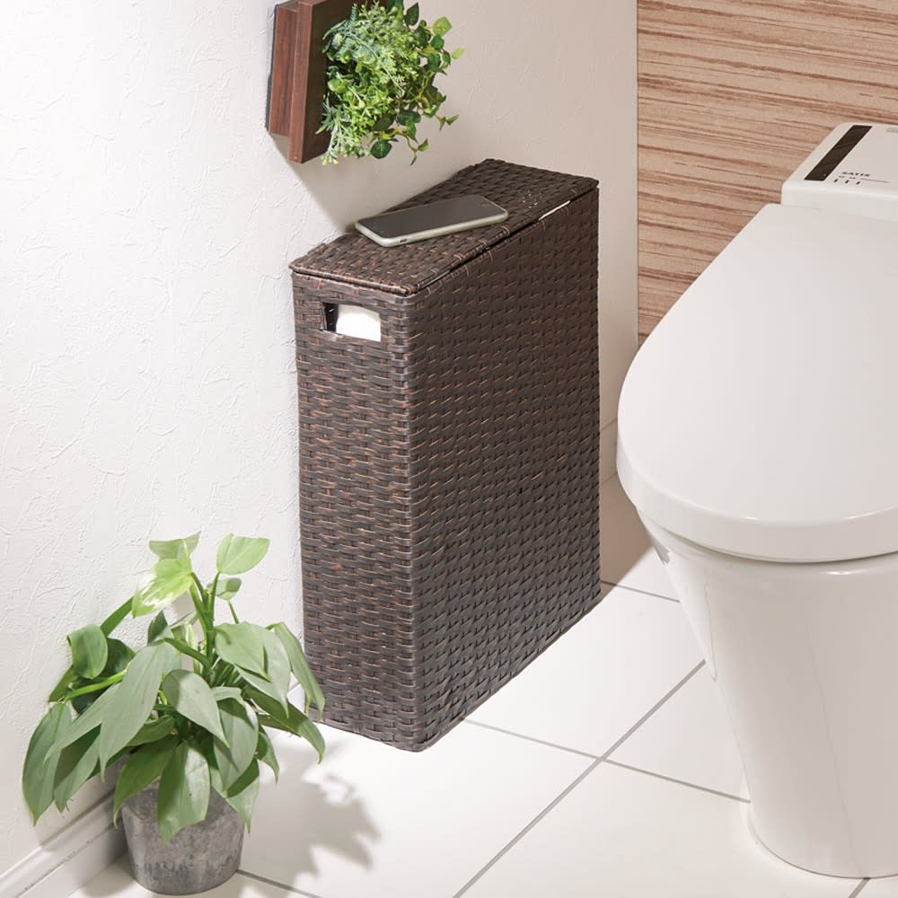 ラタン調トイレットペーパーボックス スリムタイプ 通販 - ディノス