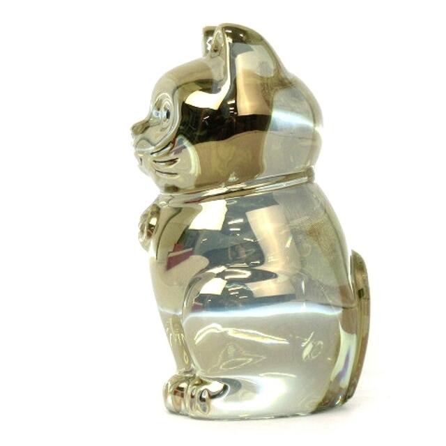 Baccarat - バカラ 招き猫 ラッキーキャット クリスタル 置物 座布団