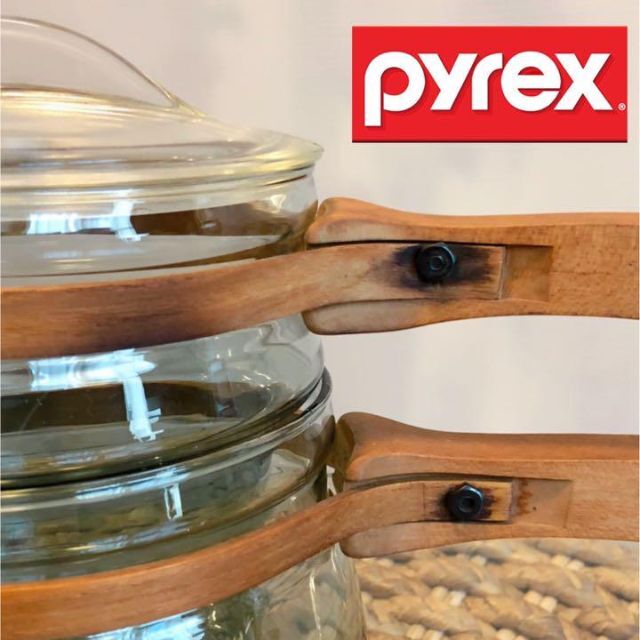 Pyrex - ☆激レア☆戦時中モデル/Old PYREX/ダブルボイラー/ウッド