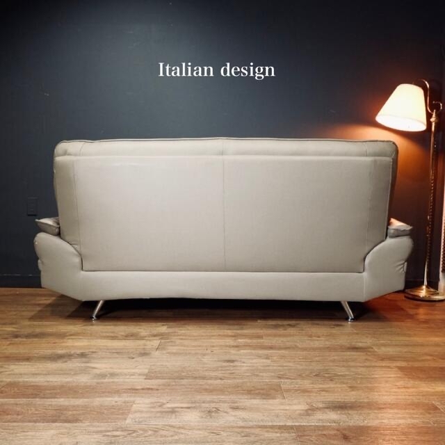 専用 高級イタリアレザートップ極厚本革11万大川家具3人掛けソファーの