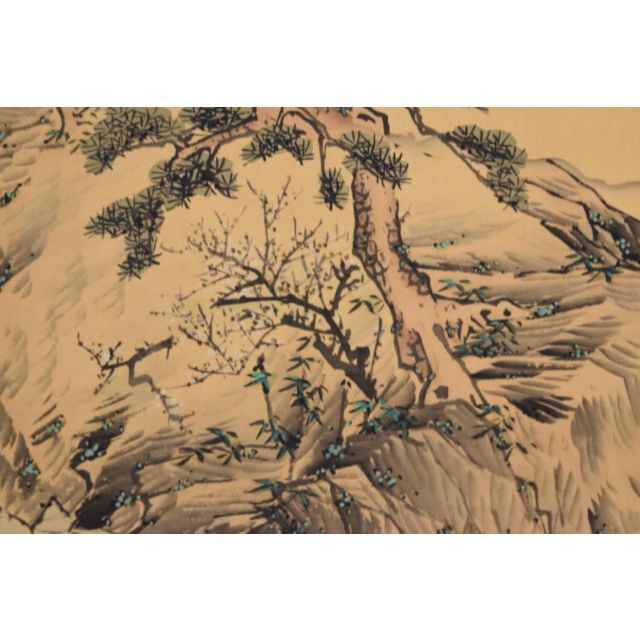 真作/森寛斎/蓬莱山図/桐極箱二重箱付/布袋屋掛軸HG-225