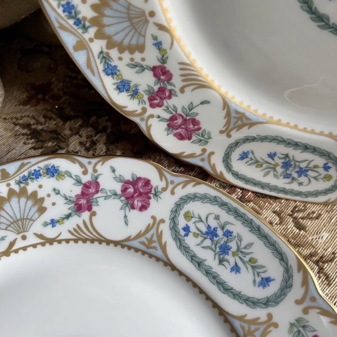 新品 フランス製 Bernardaud vigny❁ fleurディナー大皿ペアの通販 by