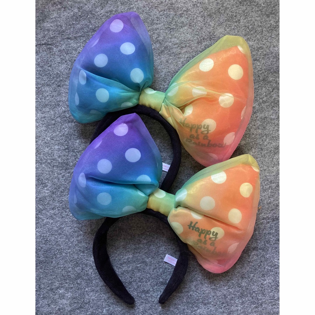 Disney - ディズニー カチューシャ ミニー ビッグリボン レインボー