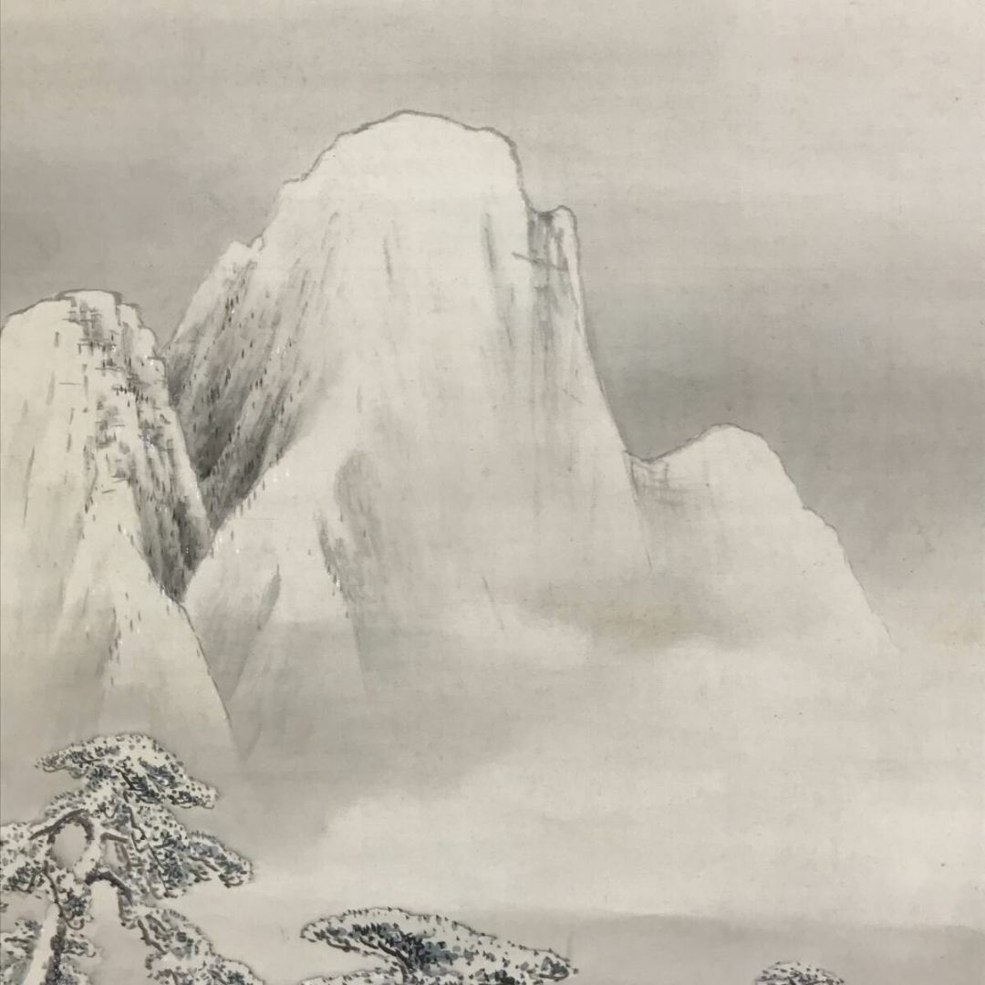 真作/森雄山/雪景山水図/山湖図/山水図/掛軸☆宝船☆AG-123の通販 by