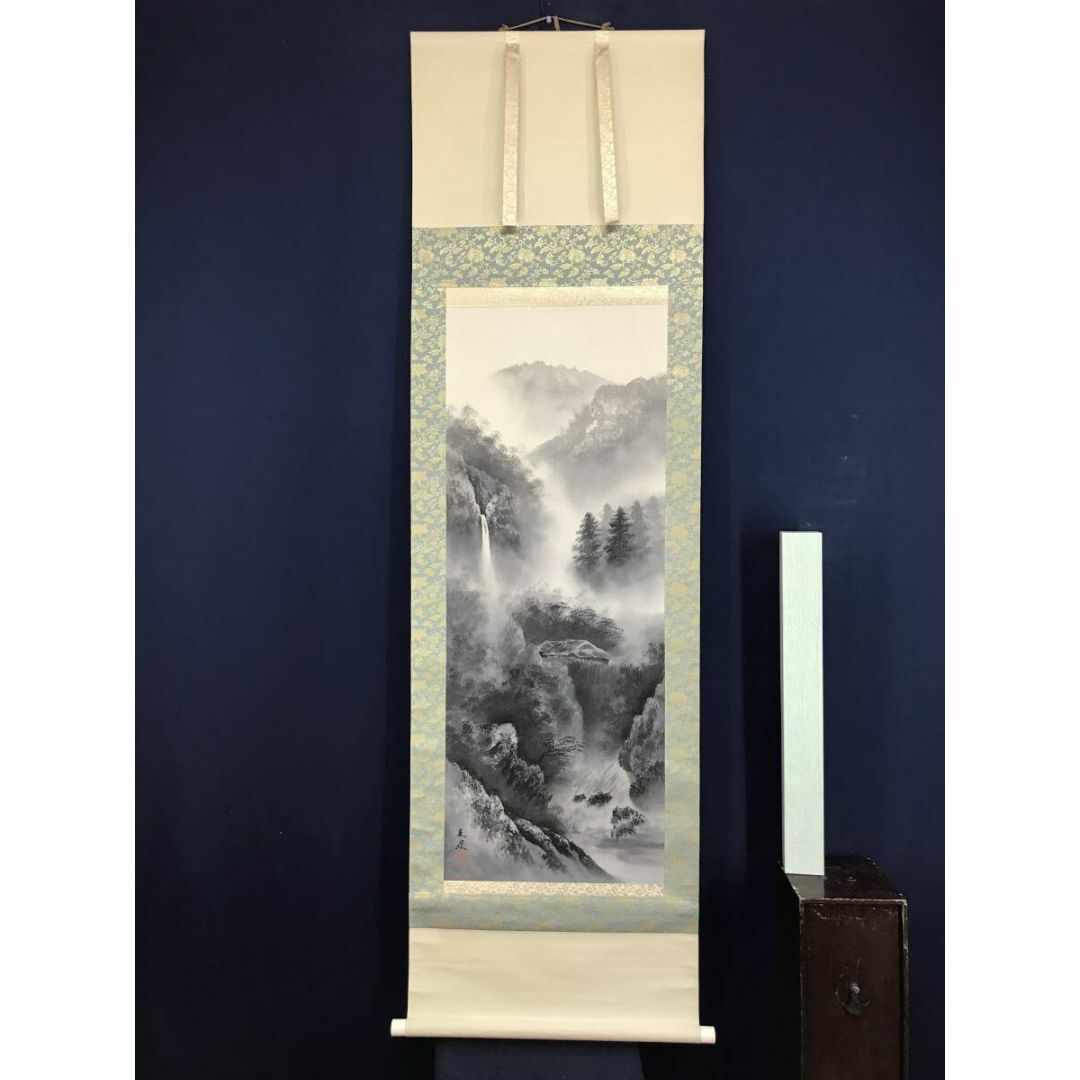 真作/杉渓六橋/山水画賛/山水図/掛軸/名家伝来/AD-832 真作/杉渓六橋