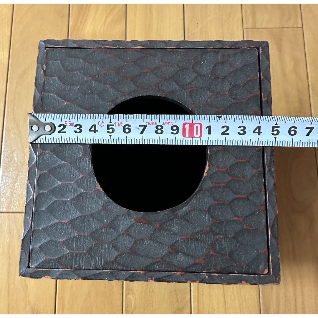 天然木 木製 彫刻 ゴミ箱(チリ箱)15cm×15cm×18cm 年代物 レトロの通販