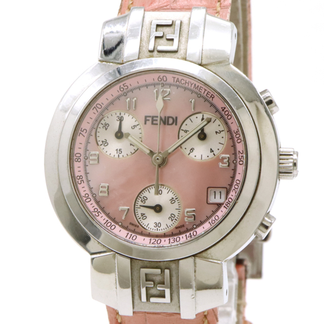 FENDI - FENDI フェンディ オロロジ クロノグラフ ピンクシェル文字盤