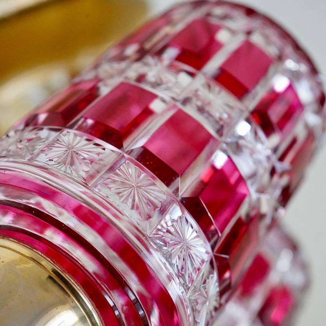 Baccarat - 金赤被せ☆オールドバカラ ディアマン エトワール 星型