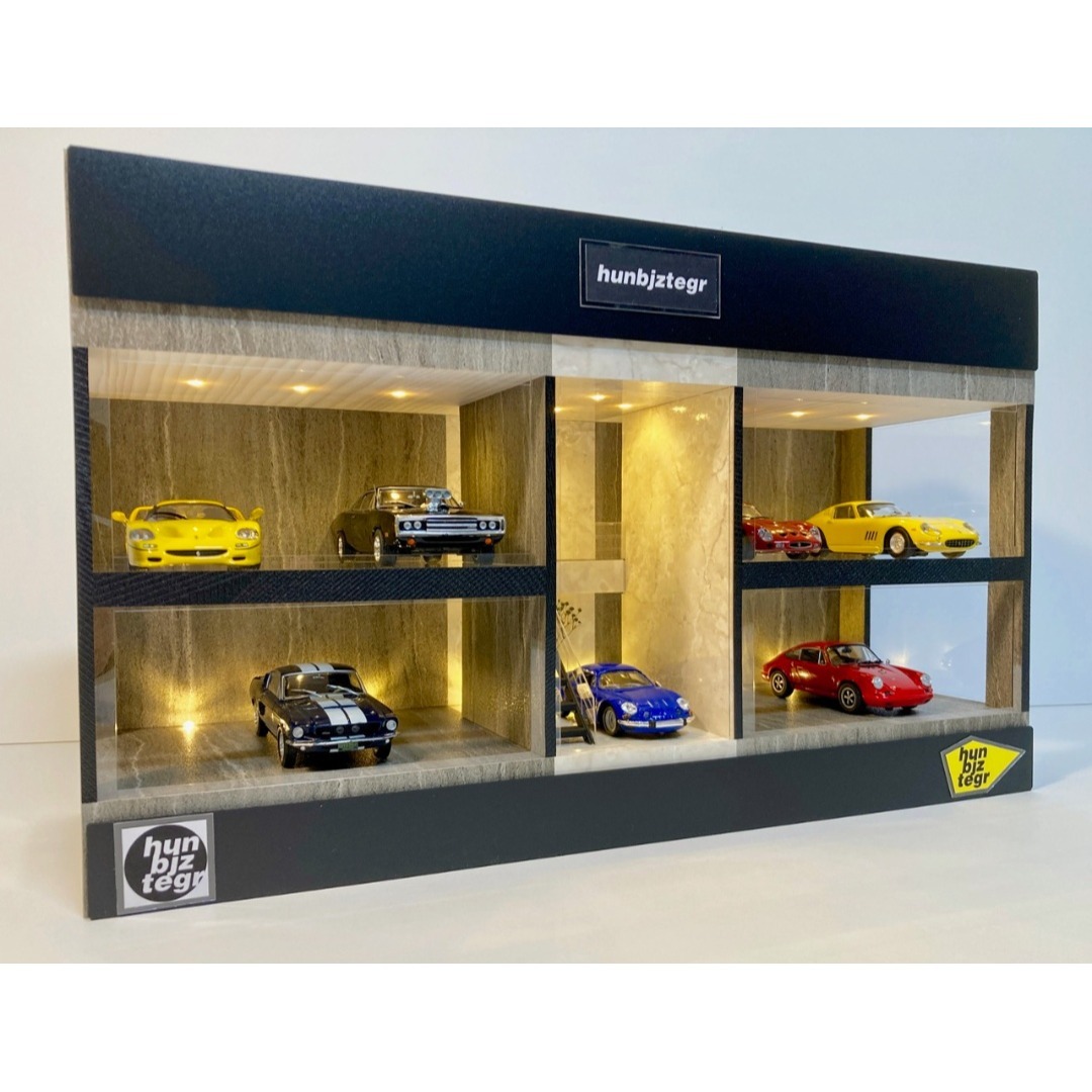 1/43展示13台可・大理石＆砂岩・2層式ディスプレーBOX / ネオジオラマ
