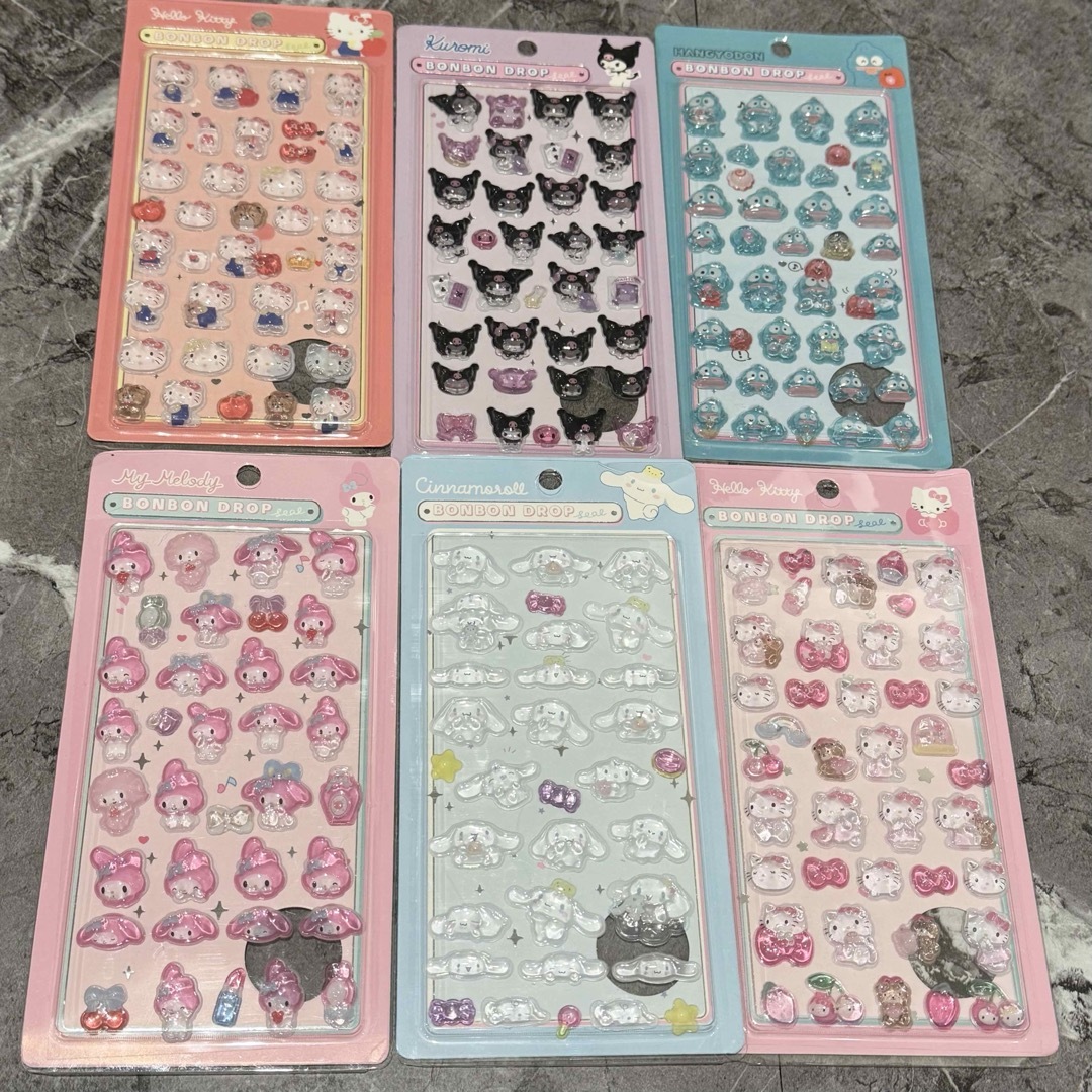 サンリオ ボンボンドロップシール 6枚セットの通販 by キナリノ｜ラクマ