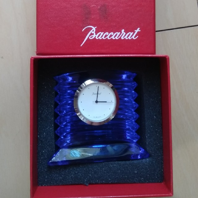 Baccarat バカラ ラランド クロック ブルーローズ 未使用 バカラ