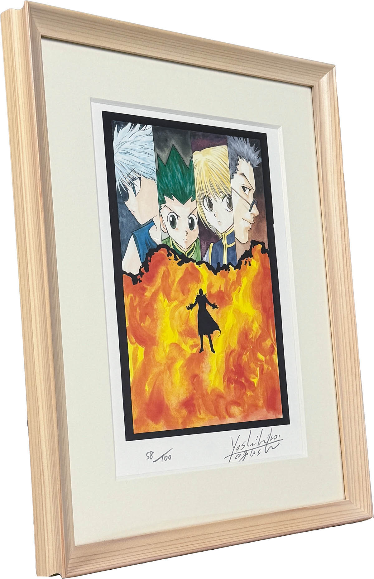 4171] 冨樫義博 直筆サイン入りカラー複製イラスト「HUNTER×HUNTER」