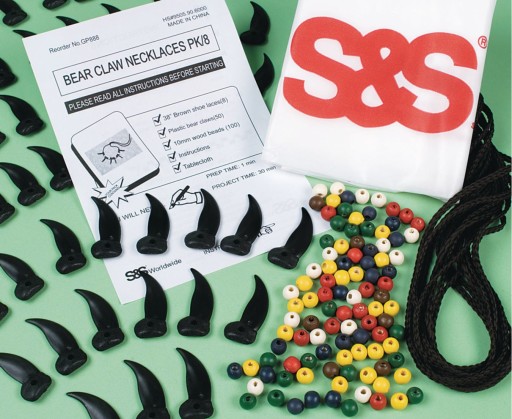 Buy Bear Claw Necklace Craft Kit (Pack of 8) at S&S Worldwide